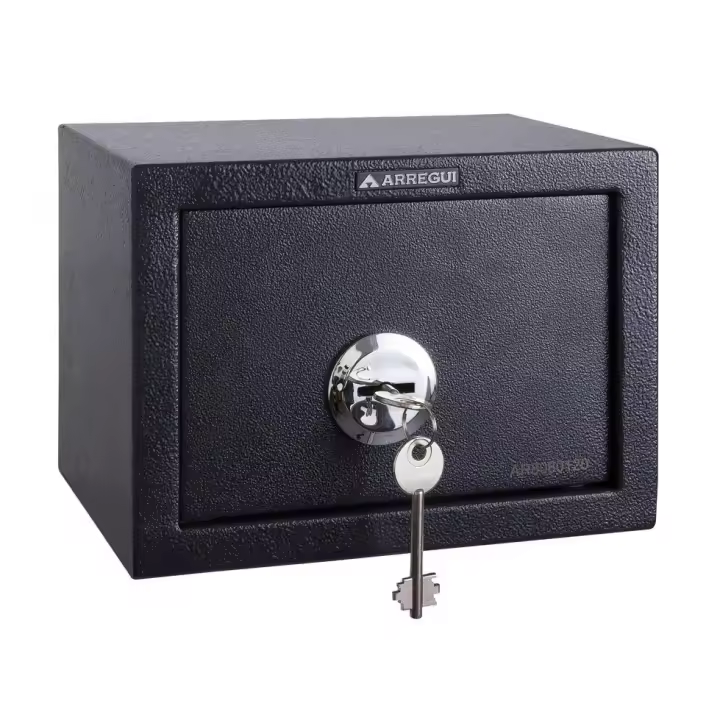 ARREGUI Class T17K Caja Fuerte de Acero con Cerradura de Llave, Caja de Seguridad para Casa y Hogar, Fácil de Usar y de Instalar, 17 x 23 x 17 cm, 4 L - 1
