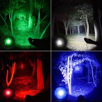 Linterna recargable roja 4 en 1, linterna LED multicolor (blanco/rojo/azul/verde) con 4 modos, linterna con zoom de lúmenes altos para camping, observación, emergencia y aventuras al aire libre - details 2