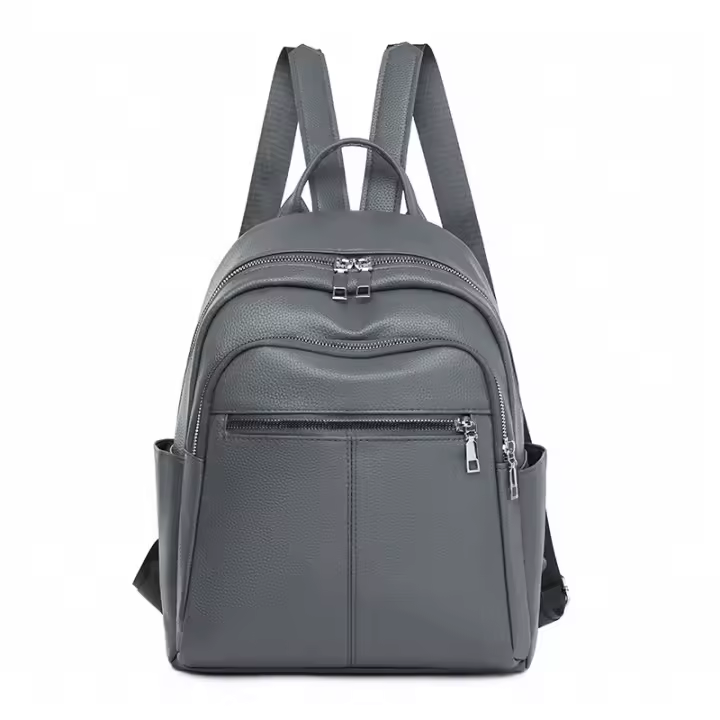 Mochila de viaje urbana sencilla de PU para mujer - 1