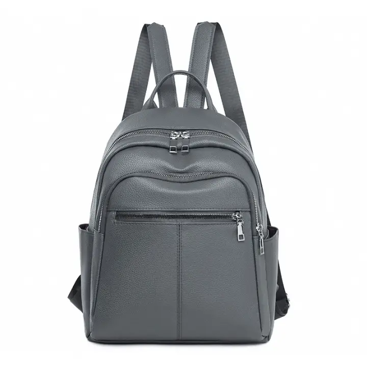 Mochila de viaje urbana sencilla de PU para mujer - 1