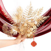 2/5Pcs Decoración De Flores Artificiales Doradas Para Decorar Habitaciones En Casa Año Nuevo Y Navidad Falsas Plantas Ornamento Para Fiesta De Año Nuevo 2023 - details 0