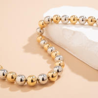 Collar Corto De Bolas Grandes Para Mujer Accesorio De Cuello Con Cadena Joyería De Moda 2024 Pulsera Encantos Tendencia - details 8
