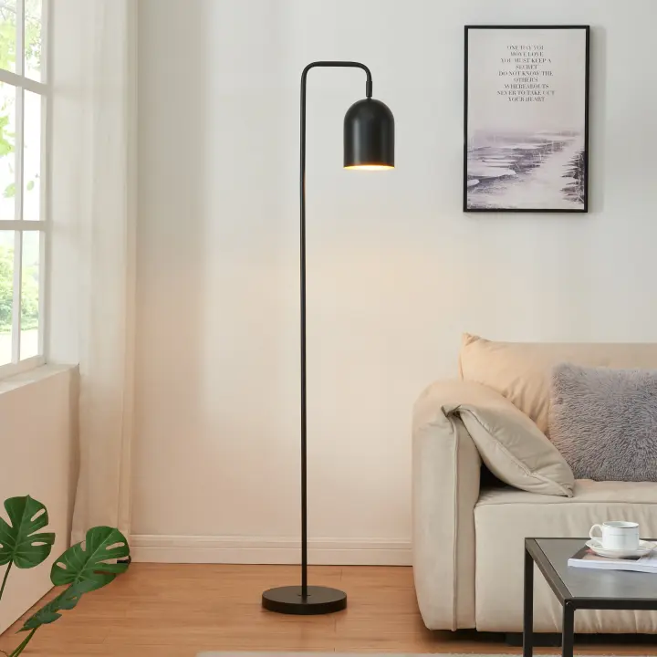 Lámpara de pie Barnard metal 159 cm Negro [lux.pro] - 1