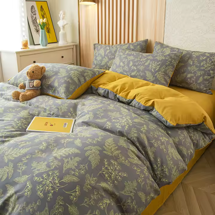 Juego De Fundas Para Edredón Doble Capa De Hilo Incluye 1 Funda Para Edredón Y 1/2 Fundas Para Almohadas Sin Inserción De Edredón Ni Núcleo De Almohada - 1