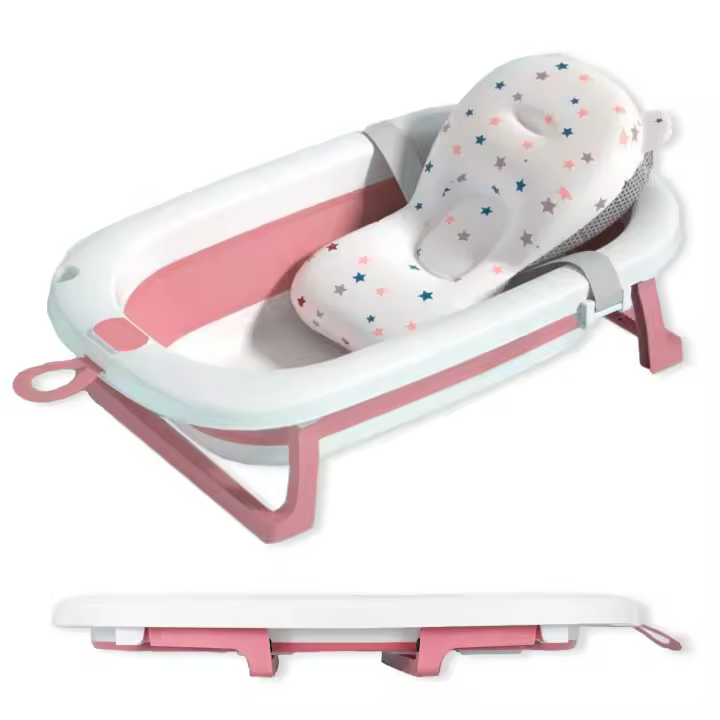 JUPPLIES Bañera Plegable Bebe con Cojin Ergonomico - Bañera Bebe con Patas Plegables Antideslizantes - Bañerita Bebe Portatil y Facil de Guardar - Bañeras para Bebes Plegables Banheira - 1