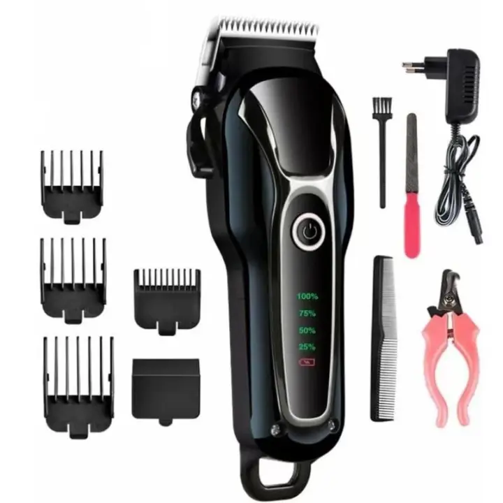 Cortadora de pelo profesional inalámbrico para Perros, Kit de ASEO para mascotas, Cuchillos DE SEGURIDAD apilables, bajo nivel de ruido, Pantalla LCD - 1