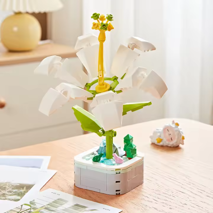 Bloques de construcción de flores, flores preservadas, 10328, rosa, regalo del Día de San Valentín, ramo romántico, juego de montaje - 1