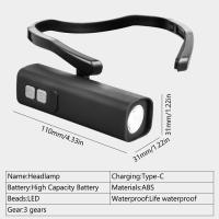 Linterna Frontal LED Mini Portátil Recargable Por USB Ultra Brillante Con Sensor Para Deportes Al Aire Libre Luz De Colgante Ligera Impermeable - details 9
