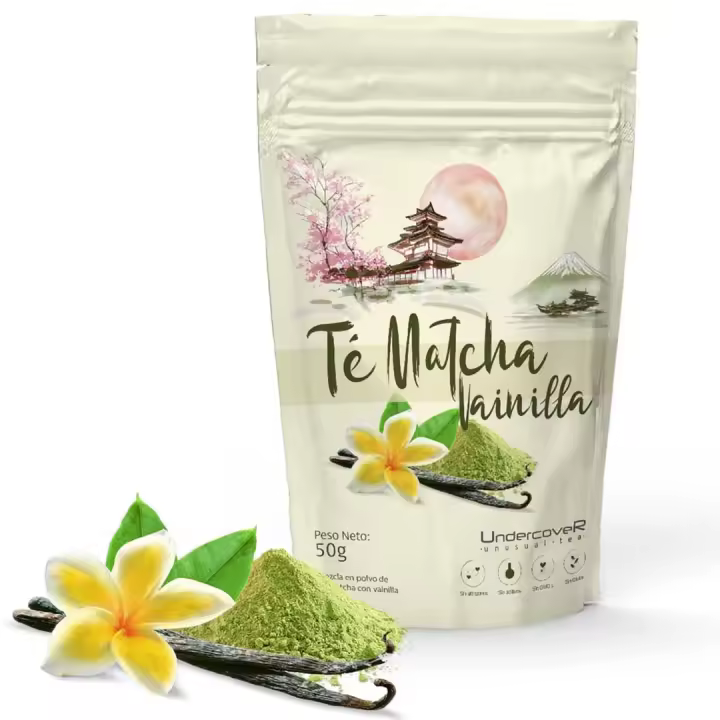 Té Matcha Vainilla origen 100% Japón UNDERCOVER, Té Matcha Japonés, provincia Kagoshima Premium en Polvo - Original de Japón - 1