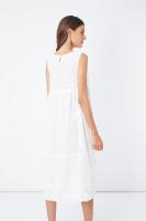 Vestido CIRDY midi, liso, sin mangas con cuello redondo y cierre con botón trasero - REF: CI-030036 - details 4