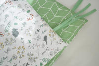LALA - Barandilla de cuna para Bebé, Valla de Tela anticolisión, Bolsa de Algodón Puro, Flor Verde, pájaro, Conejo, 120x30, a Pieza - details 8