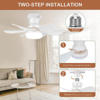 Ventilador De Techo Moderno Con Luz Y Control Remoto Combina Ventilador Y Luz LED Dimmable Para Decoración Interior Incluye Bombilla - details 8