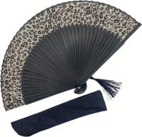 Abanico Madera abanicos plegable de Mano de Bambú con estampado de Leopardo - details 3