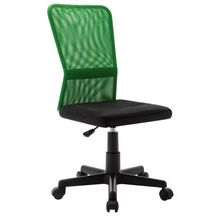 Silla de Oficina de tela de Malla Negra y Verde 44x52x100 cm - 1