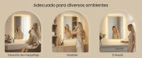 SONGMICS Espejo de Baño con Luz, Espejo de Pared Rectangular, Función Antivaho, Tono y Brillo Ajustables, Maquillaje, Dormitorio, Baño, 80,7 x 60,7 cm, Blanco Nube - details 5