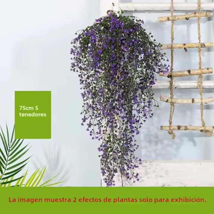 Vine Artificial De 75cm Con 5 Cucharas Planta Falsa De Bellota Dorada Rama De Sauce Para Decoración De Jardín Y Habitaciones En Casa - 1