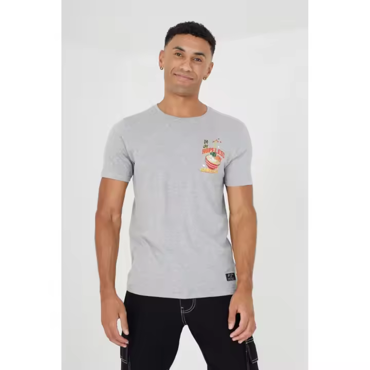 Camiseta Brave Soul RAMEN 149TAKEAWAY manga corta gris con estampado - 1