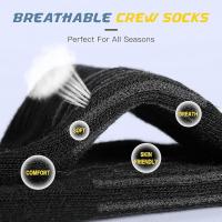 6 Pares de calcetines Deportivos largos para Hombre Altos antisudor antideslizantes transpirables Composición Running senderismo ciclismo Blanco Negro - details 3