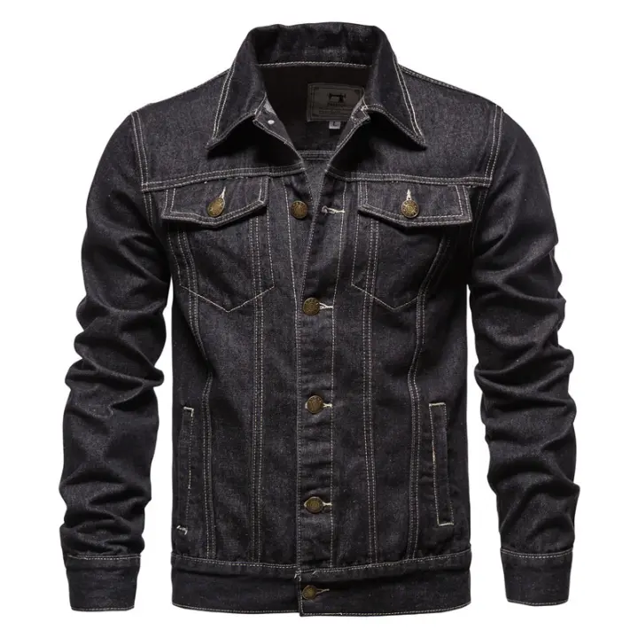 2024 Otoño e Invierno chaqueta de mezclilla de calle de tamaño europeo para hombres chaqueta delgada informal de algodón chaqueta de mezclilla para hombres ropa de hombre - 1