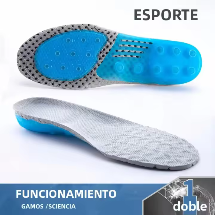 Suela Deportiva De Gel De Silicona Para Mujeres Y Hombres Almohadilla Ortótica Transpirable Antideslizante Absorbedor De Choque Para Zapatos Y Pies - 1