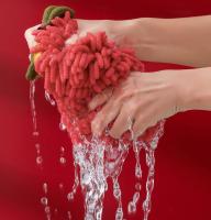 Toalla De Mano Suave Y Absorbente De Poliéster 100% Para Cocina Y Baño Color Rojo Con Anillo Para Colgar Para El Hogar - details 9