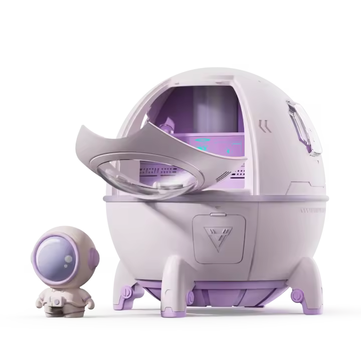 Lámpara Nocturna LED Recargable USB Cambio De Color En 7 Colores Decoración De Habitación Regalo De Capsula Espacial Astronauta Luz De Ambiente Redonda - 1