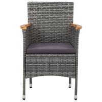 vidaXL Sillas de comedor de jardín 2 unidades ratán sintético gris - details 4