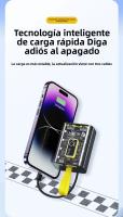 Power Bank Transparent Cyberpunk 10000mAh - Carga rápida con 2 Cables Integrados , 2 Puertos USB, Pantalla Digital y Luz LED Nocturna - Compatible con iPhone, Android, Samsung - details 4