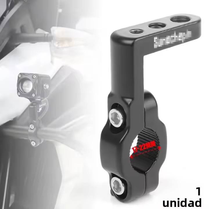 Soporte De Faro De Luces De Aluminio Para Manillar De Motocicleta 17-22 Mm 7/8" Compatible Con Cafe Racer Bobber Iluminación Para Vehículos - 1