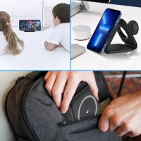 Cargador inalámbrico 3 en 1 de 15 W, estación de carga magnética rápida y plegable para iPhone 14 Pro Max/14/13/12/12 Pro/SE/11/XS, Samsung Galaxy, iWatch, AirPods Pro 2 - details 4