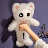 Muñeco De Peluche Gato Esqueleto Negro Kawaii Creativo Animal De Peluche Cojín Gótico Para Niños Regalos De Halloween Tamaño 40cm Relleno De Algodón PP - details 6