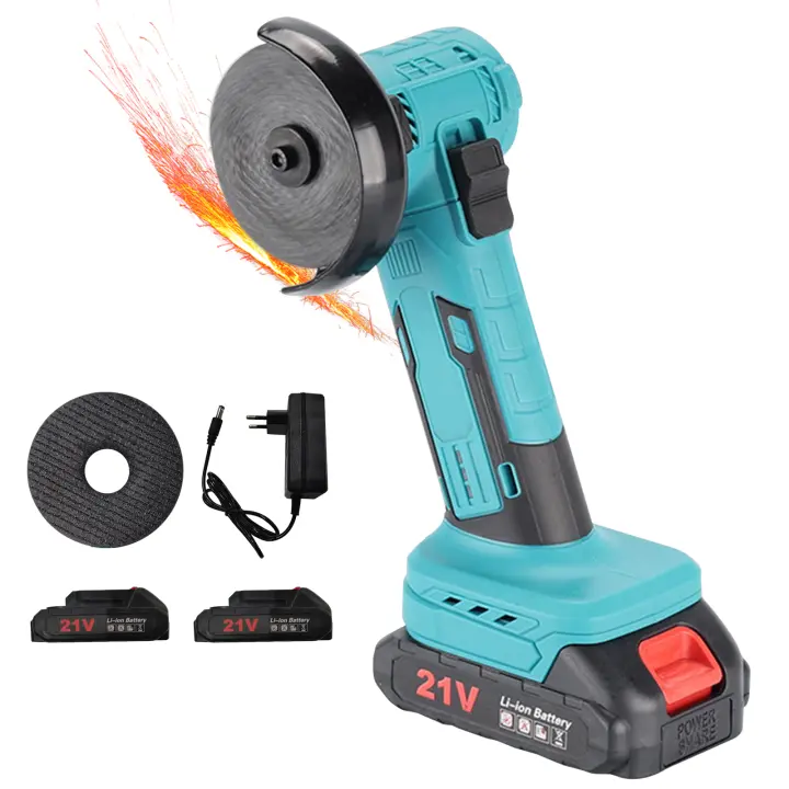Amoladora angular eléctrica sin escobillas de 3 pulgadas con 2 discos de corte, máquina de corte de mano, herramienta eléctrica para batería Makita de 18V - 1