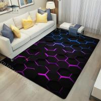 Carpetas De Efecto Neón Oscuro Para Juego Y Sala De Estar Alfombra Moderna De Poliéster Para Habitación Juvenil Decoración De Piso Geométrico Para E-Sport - details 3