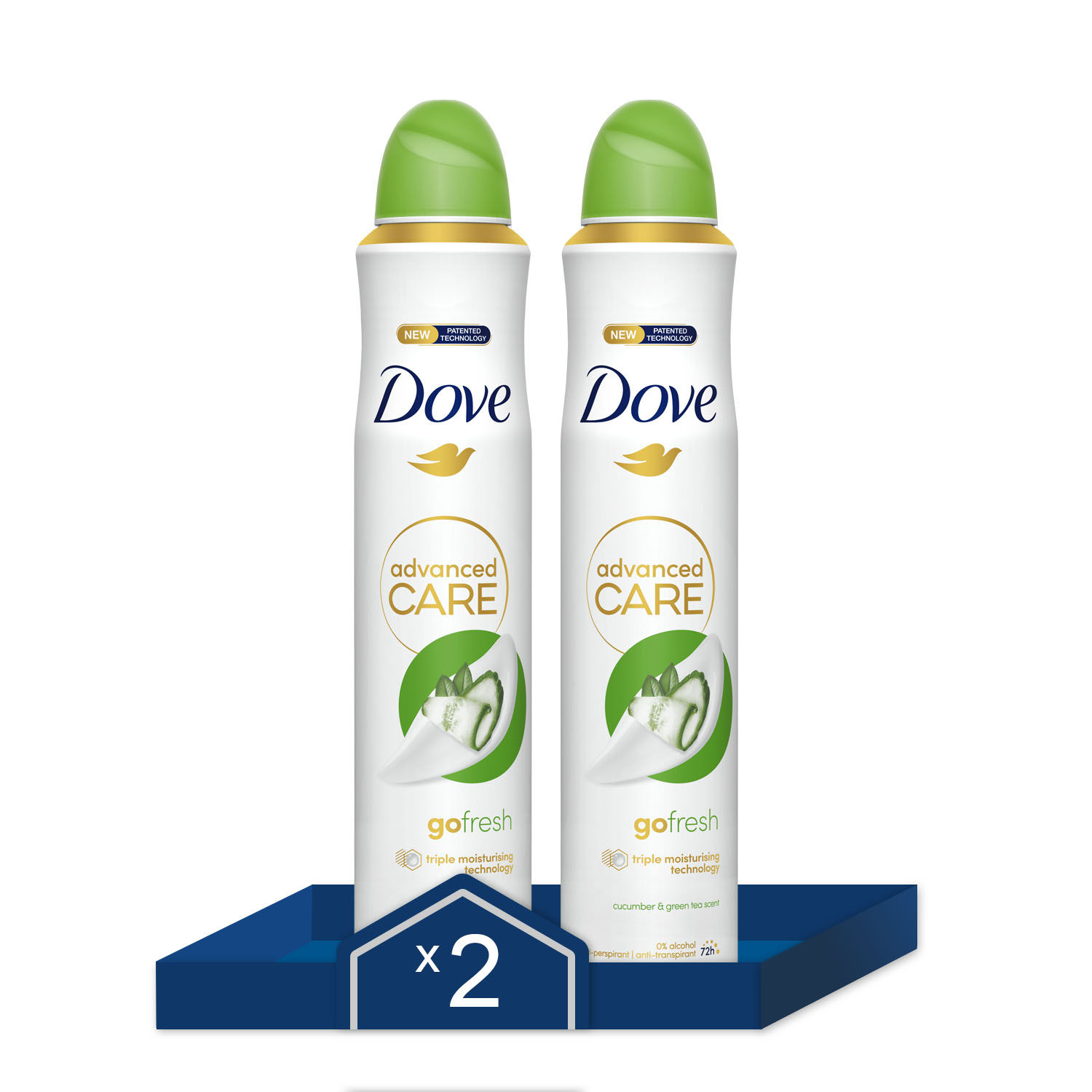 Dove Desodorante Pepino Advanced Care 72h de protección 200ml - Pack de 2