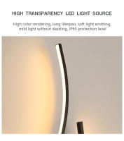Lámpara De Pared LED Negra Y Blanca Para Sala De Estar TV Sofá Iluminación Interior Moderna En Largo Tira LED AC85-265V - details 13