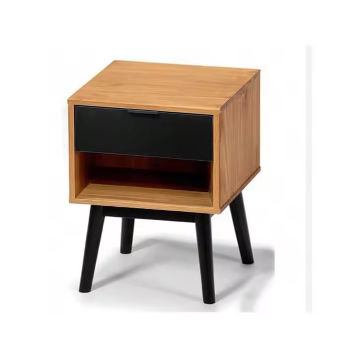 BLOOM STORE-Mesitas de Noche Mesillas de Noche con Cajón y Patas de Madera para Dormitorio Salón Cama Oficina Estilo Moderno - 1