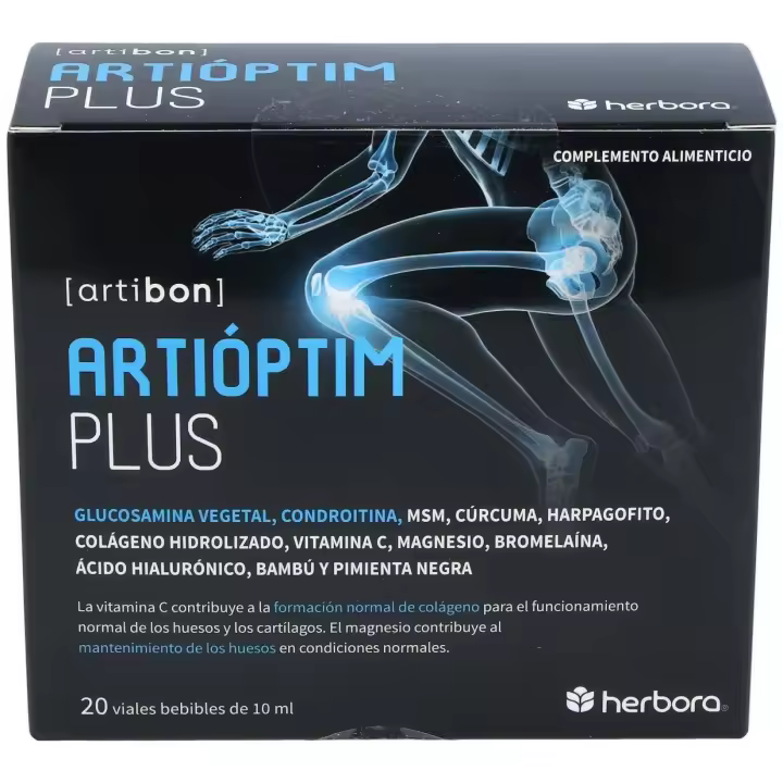 Herbora Artioptim Plus 20 Viales para Salud de las Articulaciones con Sabor a Melocotón - 1