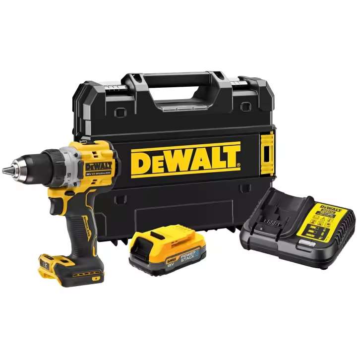Dewalt wiertarko-wkrętarka udarowa 18v 90nm 1x1,7ah powerstack bl tstak dcd805e1t - 1