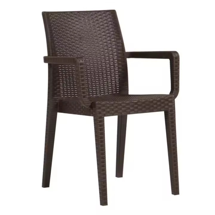 Sillón GLADY, apilable, polipropileno marrón chocolate - 1
