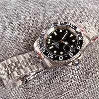 Reloj De Diversión GMT Para Hombres Con Movimiento NH34A Automático Acero Inoxidable Luminoso Correa Jubilee Hebilla Deslizante 200m Impermeable - details 17