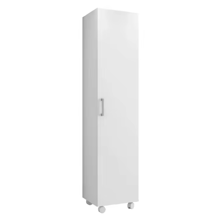 Miroytengo Armario Alto Multiusos Auxiliar con Ruedas 1p Color Blanco 42x183 cm - 1