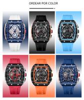 Reloj De Pulsera CURREN De Negocios Con Dial Grande Y Cuadrado Deportivo Cuarzo Correa De Silicona Manos Luminosas Resistentes Al Agua - details 6