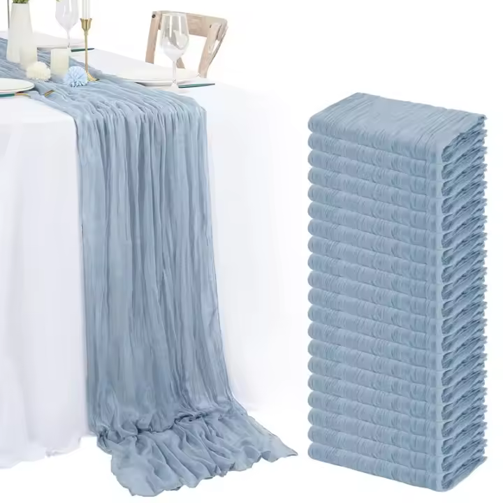 Corredor De Mesa De Queso Boho Estilo Seda Gauze Semi-Transparente Para Boda Baño De Novia Cumpleaños Fiesta De Cumpleaños Decoración De Pastel - 1