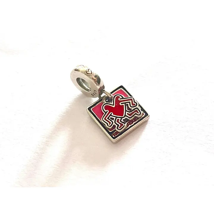 Charm Cuadro Corazon Keith Haring Plata S925 - Ideal Pulseras Pandora - 1