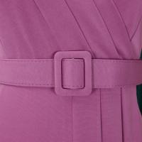 Vestido Elegante Para Oficina Para Mujer Con Cuello En V Manga Corta Cinturón Ajustado Recto Midi Formal Ropa De Negocios Para Mujer - details 14