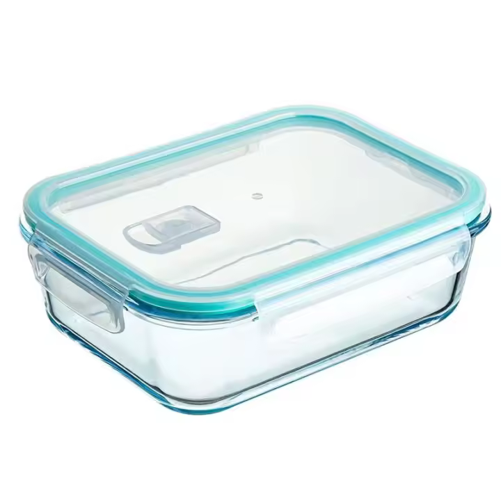 Recipiente de vidrio para almacenar alimentos con tapa, juego de caja bento de 1 pieza, hermético y a prueba de fugas - 1