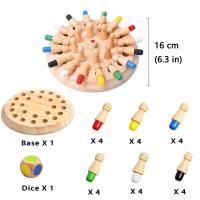 Juego De Ajedrez De Madera Para Niños Juguete Educativo Montessori De Color Sensación Y Memoria Match Stick Chess Juego De Fiesta Para Bebés Y Niñas - details 0