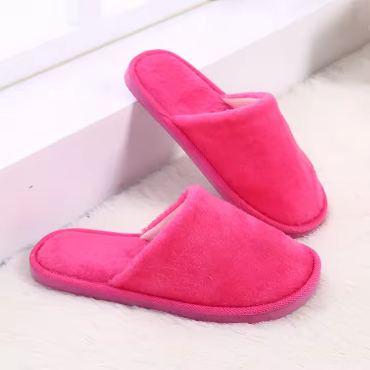 Zapatillas De Casa Para Mujer Invierno Cómodas Y Térmicas Plush Antideslizantes Corduroy Interior Suave Zapatos De Interior Unisex - 1
