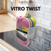 VITRO TWIST – ESPONJA PACK 5 - Estropajo doble cara especial Vitrocerámica - LABONCLER - Esta esponja es ideal para todas las superficies pero ha sido especialmente creada para tratar, limpiar y abrillantar tu vitrocerámica. - details 0
