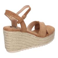 PuntoSalao Sandalias de cuña en yute pala cruzada para mujer kaki KK-989 - details 2